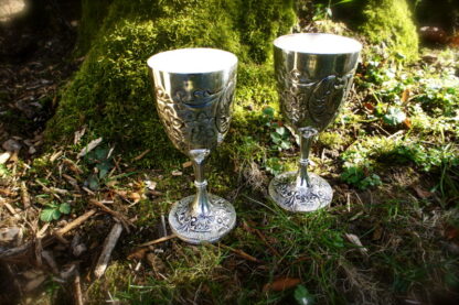 2 Trinkkelche als Silberbecher-stilvolle Weinkelche, Weinbecher-Paar versilbert*