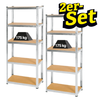 2er Set Schwerlastregal 40x90x180cm 875kg belastbar