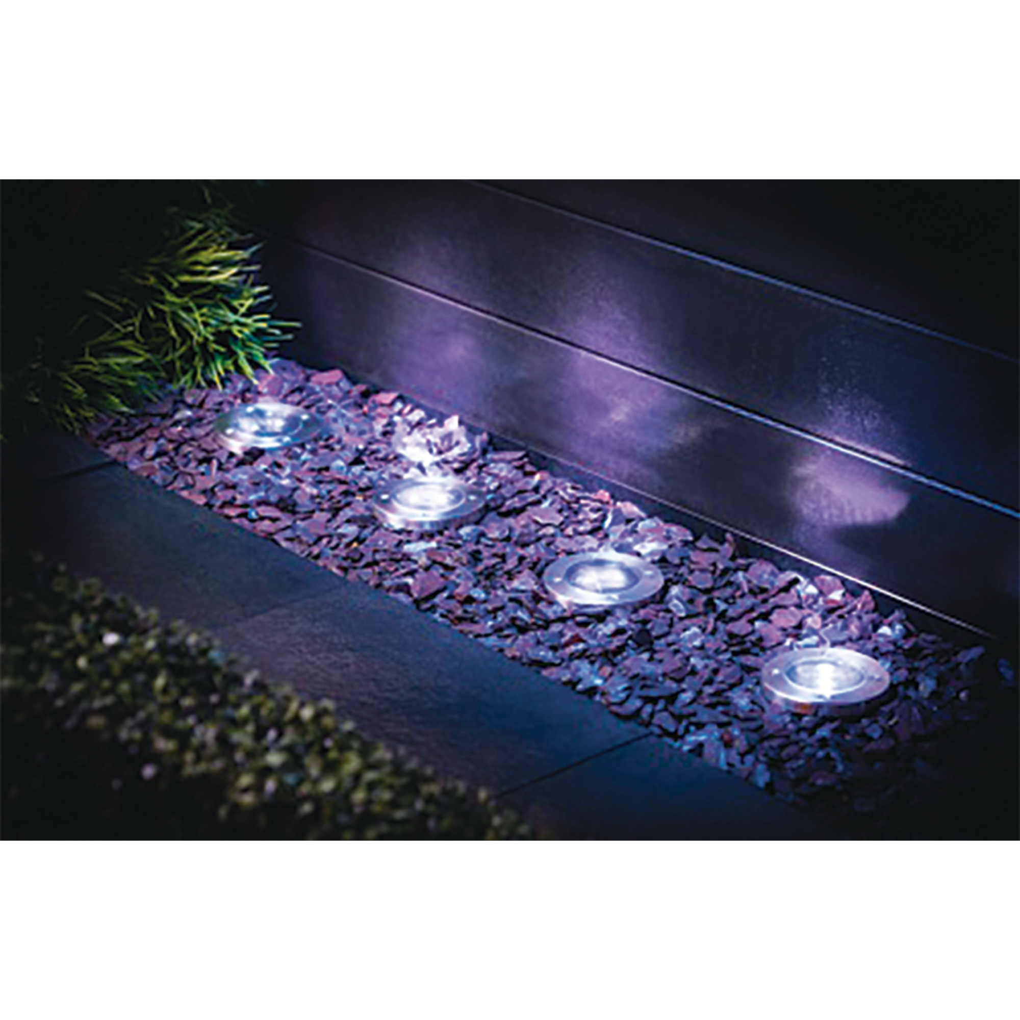 4er-Pack Solar Bodenlicht rostfrei