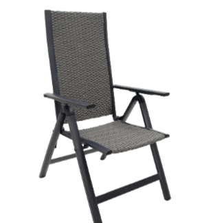 Alu Gartenstuhl Polyrattan 58x70,5x110cm grau