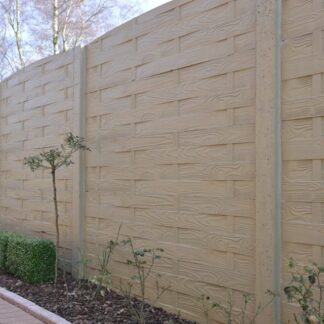 Betonzaun Lamellenmotiv grau 200x193cm einseitig*