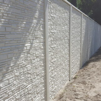 Betonzaun Rusticastone grau einseitig 200x200cm*