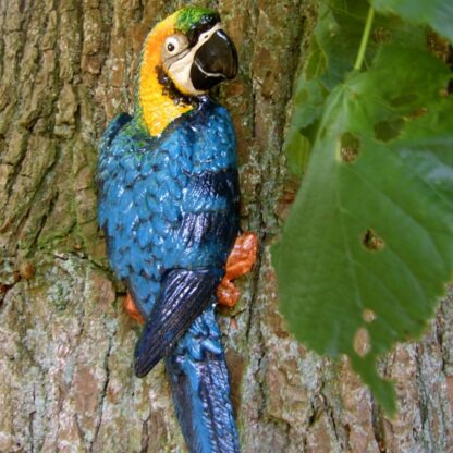 Blauer Papagei -Wanddekoration Ara, tolle Dekoration Garten + Baum Tierfiguren*