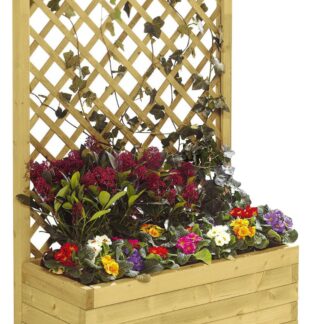 Blumenkasten holz rechteckig mit Rankgitter*