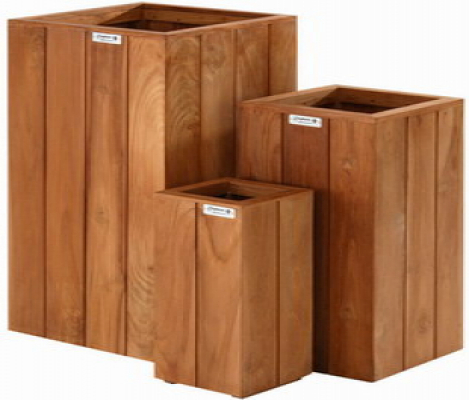 Blumenkasten holz viereckig hartholz 40x40x90cm*