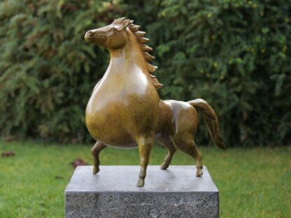 Bronzefigur Pferd grüne heisse patina*