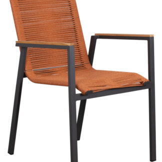 Dining Stapelsessel Alicante Rope Terracotta mit Teakarmlehne*