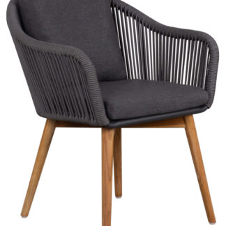 Diningsessel Solana Rope dark grey inkl.Kissen uni grey*