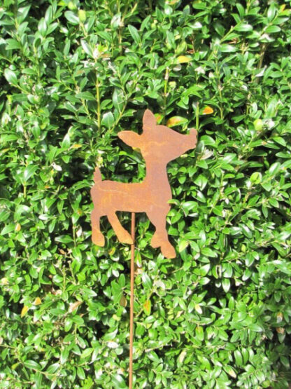 Edelrost Gartenstecker Rentier Rudolf*