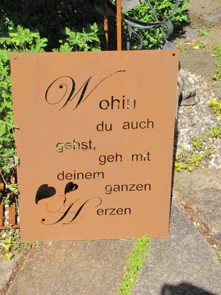 Edelrost Gedichttafel "Herz"*