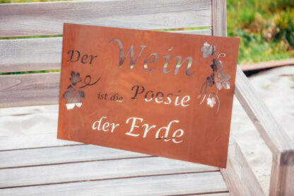 Edelrost Gedichttafel "Wein und Poesie"*