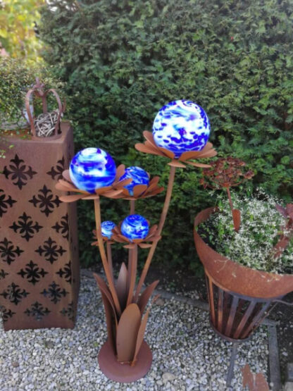 Edelrost Glasblume Blumenzauber, 120 cm, blau*