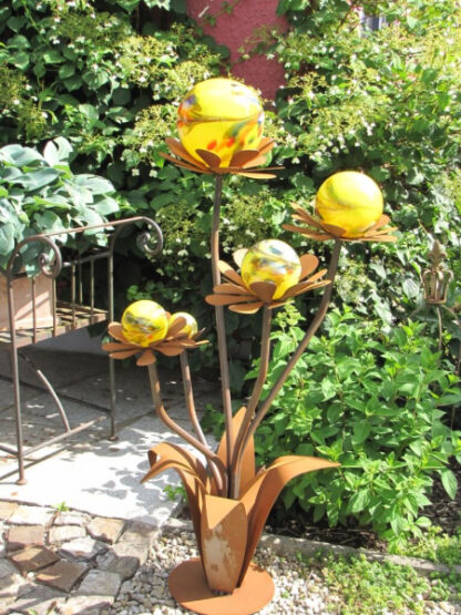 Edelrost Glasblume Blumenzauber, 120 cm, gelb*