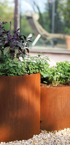 Edelrost Pflanzring mit Boden, 40 cm Durchmesser*