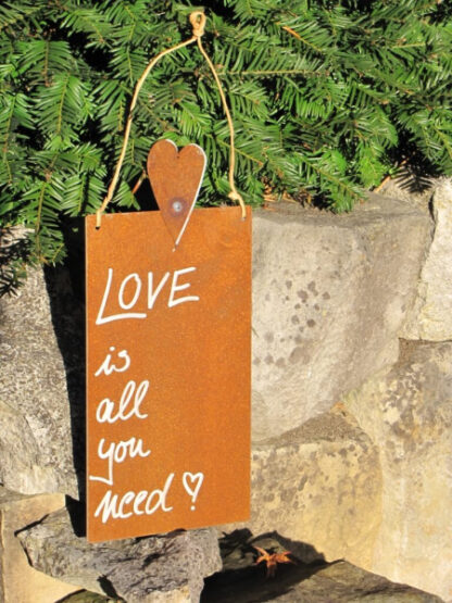 Edelrost Schild mit Herz "LOVE"*