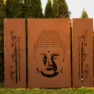 Edelrost Sichtschutzwand Buddha, 3-teilig*