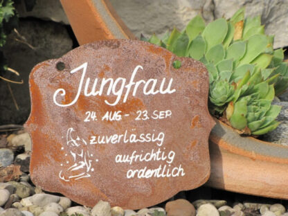 Edelrost Sternzeichen Gedichttafel "Jungfrau", klein*