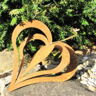 Edelrost Windspiel Herz zum Drehen, 22 cm*