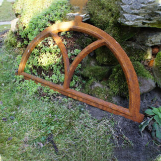 Eisenfenster Stallfenster, wie antik Fenster für Gartenmauer, halbrund V 80 x 41*