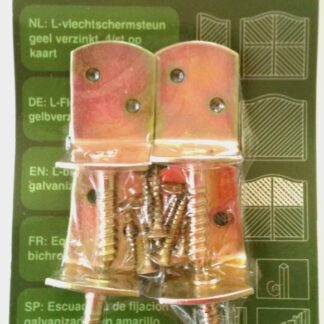 Flechtzaunbeschlag Flechtzaunhalter 4er Karte gelbverzinkt Holzzaun*