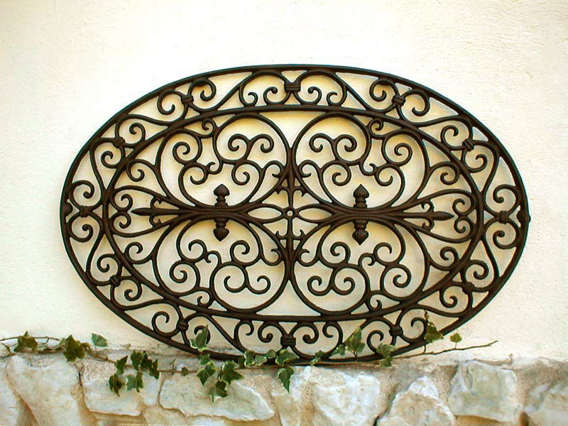 Fußabtreter im Landhausstil, filigran verziert, Schuhabstreifer, Gitter oval*