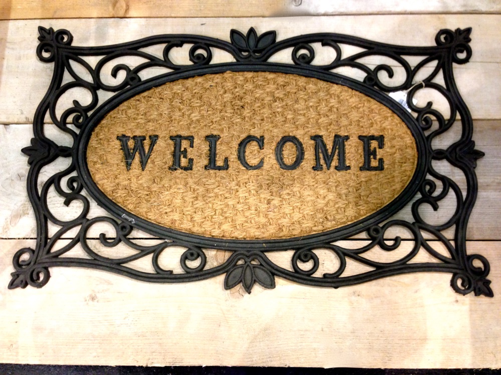 Fußmatte Welcome, Matte für den Hauseingang - im Landhausstil, Gummimatte*
