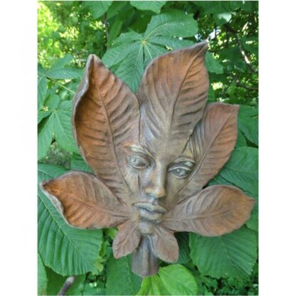 Gartenfigur Blatt "KASTANIE", Steinguss, Rosteffekt - Original von Vidroflor*