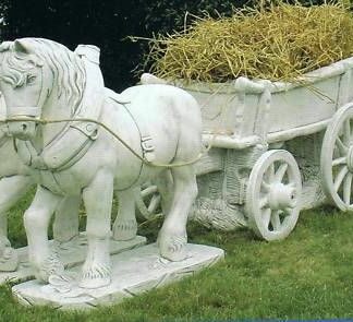 Gartenfigur Pferdekutsche*
