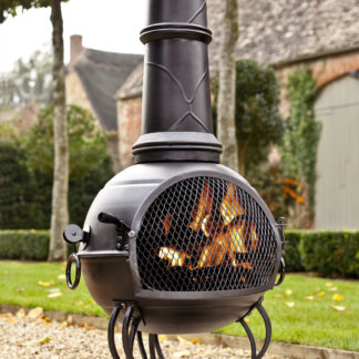 Gartenkamin - moderner Terrassenofen, Mexiko Ofen mit Grill, Cadiz 136 cm*