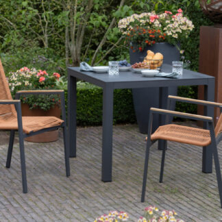 Gartenmöbelset Diningsessel Alicante terracotta mit Tisch Tarifa 90x90cm*