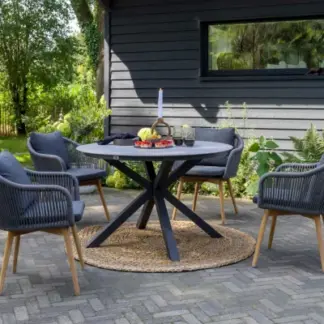 Gartenmöbelset Diningsessel Solana mit Tisch Almeria rund 120 cm*
