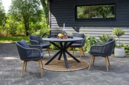 Gartenmöbelset Diningsessel Solana mit Tisch Almeria rund 120 cm*