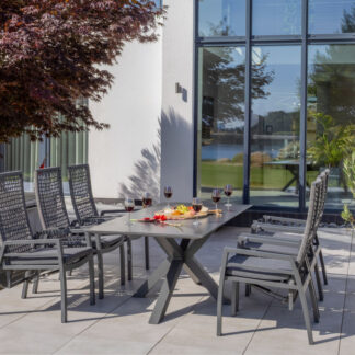 Gartenmöbelset Relaxsessel Lucena mit Tisch Malaga 200 x 90 cm*