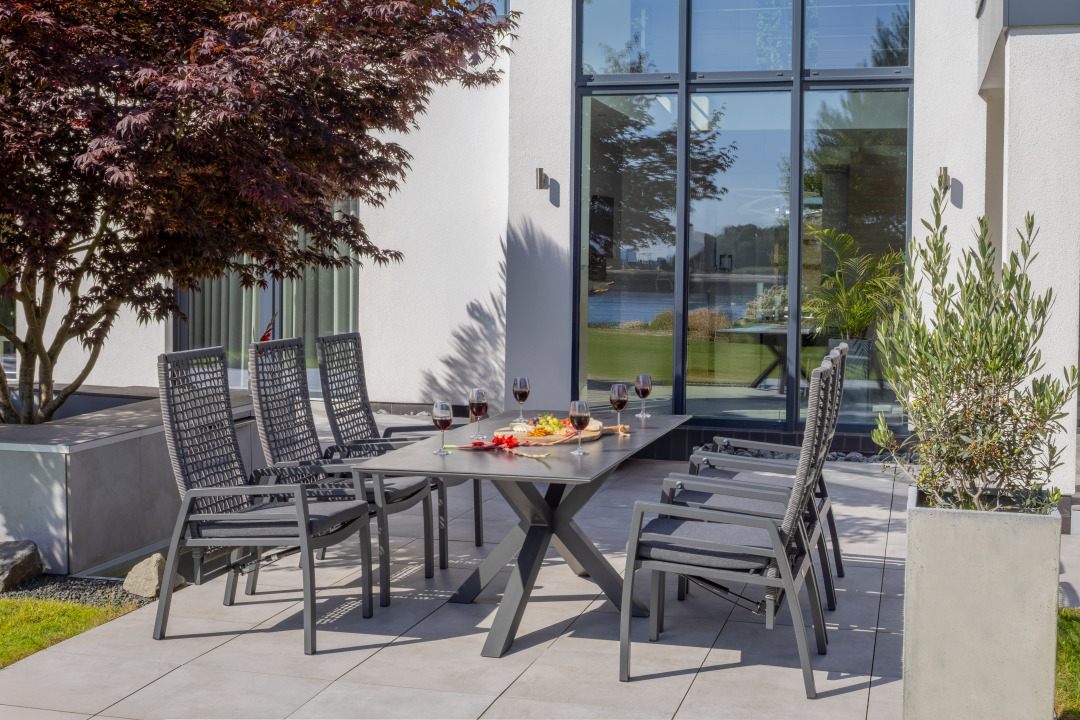 Gartenmöbelset Relaxsessel Lucena mit Tisch Malaga 200 x 90 cm*
