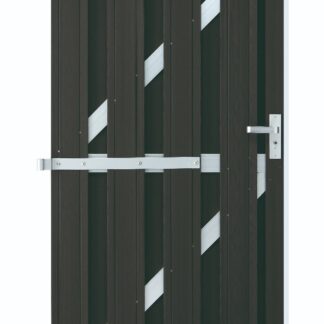 Gartentor WPC holzkomposit schwarz aluminium 90x180cm*