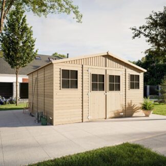 Gerätehaus Gartenhaus Kiefernholz 395x401x246cm*