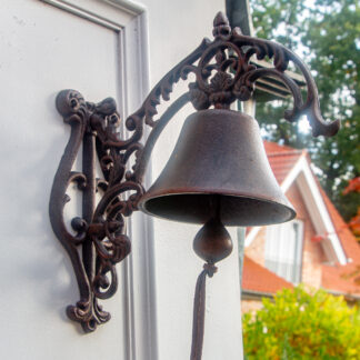 Glocke Gartenglocke im Landhausstil Türglocke mit schönem Haltearm -toller Klang*