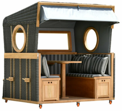 Gosch-Lounge Strandkorb 6-Sitzer Teak PE Grey Dessin 537*