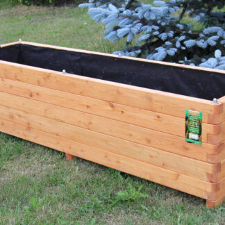 Hochbeet 180x50x50cm aus Lärche geschraubt mit Vlies, gerundeten Ecken und Griffen*