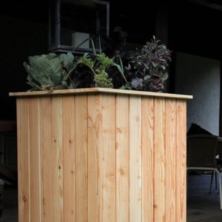 Hochbeet 5 60 x 60 x 100 cm aus 16 mm Lärchenholz mit Pflanzenvlies und Boden*
