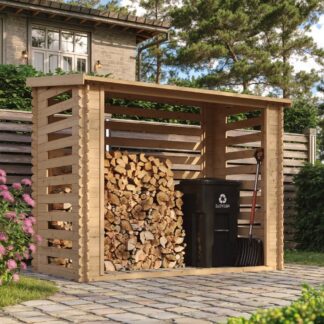 Holzlager robustes Brennholzlager für Kaminholz, 130×228×199cm*