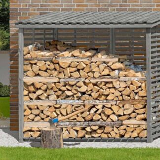 Kaminholzregal FLAMMO XL mit Rückwand, grau*