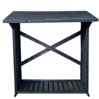 Kaminholzregal mit Gitter 180x180x70cm schwarz*