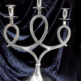 Kerzenhalter Silber-Schleife, ein formschöner Design Kerzenleuchter, Nickel*
