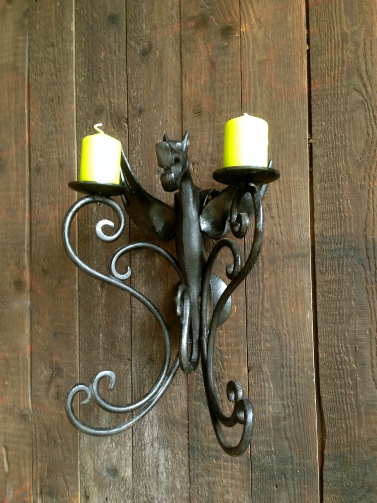 Kerzenleuchter, Wand, Kerzenhalter, Wandleuchter, Mittelalter Drachen*