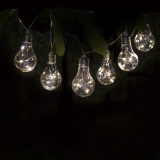 Lichterkette Solar 12 Glühbirnen Micro LED ww
