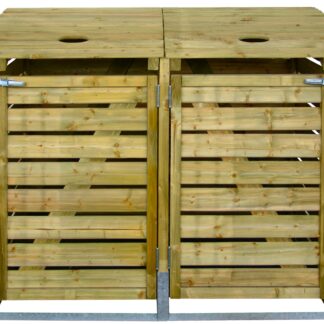 Mülltonnenbox Mülltonnenverkleidung holz doppelt 155x122x90cm*