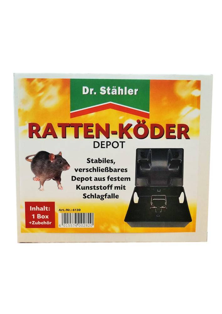 Rattenköder-Depot mit Schlagfalle*