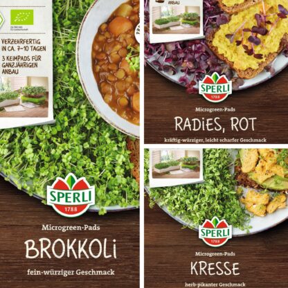 SPERLI Saatgut-Set "Bio-Sprossenvielfalt als Pads", 3 x Saatgut*