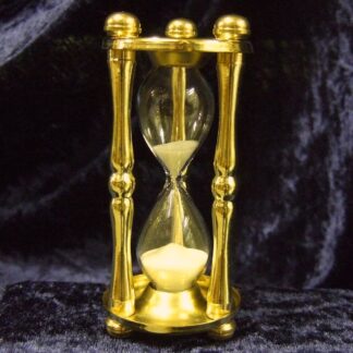 Sanduhr 5 Min, Kurzzeitmesser aus Messing wie antik, Zeitmesser für Spielrunden*